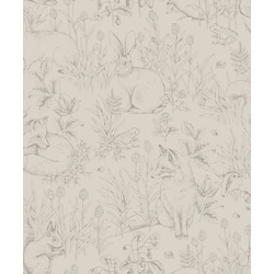 Boras Erdei állatos bézs vlies gyerek tapéta Forest Friends Beige 53 cm X 10 m