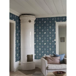 Boras Vintage virágos kék vlies tapéta Ängsflora Blue 53 cm X 10 m