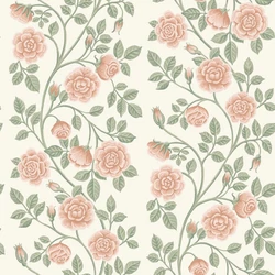 Boras Romantikus rózsás zöld-rózsaszín vlies tapéta Elsa Pink 53 cm X 10 m