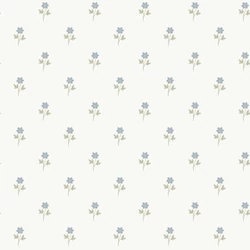 Boras Romantikus apró virág mintás kék-fehér vlies tapéta Anemone Blue 53 cm X 10 m