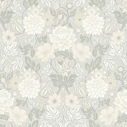 Boras Dália mintás szürke vlies tapéta Dahlia Garden Grey 53 cm X 10 m