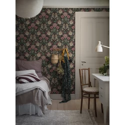 Boras Dália mintás sötétbarna-rózsaszín vlies tapéta Dahlia Garden Multi 53 cm X 10 m