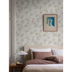 Boras Virágindás skandináv fehér vlies tapéta Floral Tree White 53 cm X 10 m