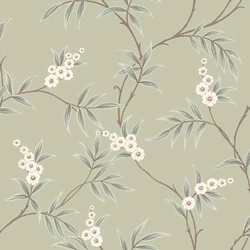 Boras Virágindás skandináv zöld vlies tapéta Floral Tree Green 53 cm X 10 m