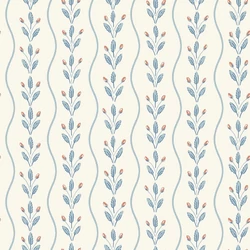 Boras Hullámos skandináv kék vlies taptéa Flower Buds Blue 53 cm X 10 m