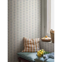 Boras Hullámos skandináv kék vlies taptéa Flower Buds Blue 53 cm X 10 m