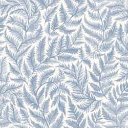 Boras Modern levélmintás kék vlies tapéta Ferns Blue 53 cm X 10 m