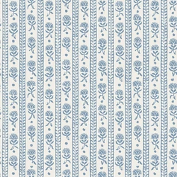 Boras Csíkos virágos skandináv kék vlies tapéta Nejlikerand Blue 53 cm X 10 m