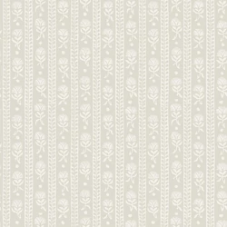 Boras Csíkos virágos skandináv szürke vlies tapéta Nejlikerand Grey 53 cm X 10 m