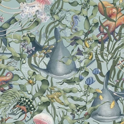 Boras Tengeri világ türkiz vlies tapéta Underwater Magic Turquoise 53 cm X 10 m