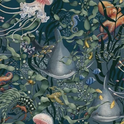 Boras Tengeri világ kék vlies tapéta Underwater Magic Multi 53 cm X 10 m