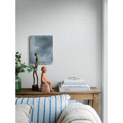 Boras Skandináv apró rácsos fehér vlies tapéta Windrose White 53 cm X 10 m