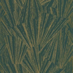 Casadeco Modern legyező mintás zöld-arany vlies tapéta 1930 Eclat Foil Vert/Or 53 cm X 10 m