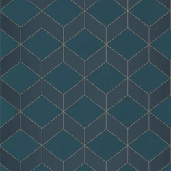 Casadeco Geometriai mintás modern kék vlies tapéta 1930 Metro Bleu 53 cm X 10 m
