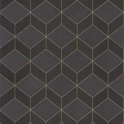 Casadeco Geometriai mintás modern fekete vlies tapéta 1930 Metro Noir 53 cm X 10 m