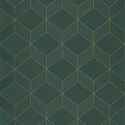 Casadeco Geometriai mintás modern zöld vlies tapéta 1930 Metro Vert 53 cm X 10 m