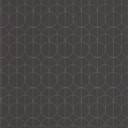 Casadeco Modern geometriai mintás fekete vlies tapéta 1930 Reflet Noir 53 cm X 10 m