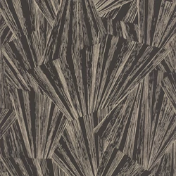 Casadeco Legyező mintás modern fekete vlies tapéta 1930 Eclat Irise Noir 53 cm X 10 m