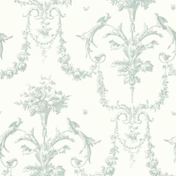 Casadeco Klasszikus ornamentikás zöld vlies tapéta Corne D'Abondance Vert Sauge 53 cm X 10 m