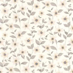 Casadeco Romantikus virág mintás bézs vlies tapéta Clematites Beige Lin 53 cm X 10 m