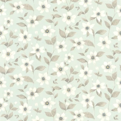 Casadeco Romantikus virág mintás világoskék vlies tapéta Clematites Bleu Grise 53 cm X 10 m