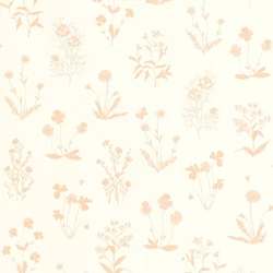 Casadeco Pitypangos romantikus rózsaszín-bézs vlies tapéta Herbier Rose Nude 53 cm X 10 m