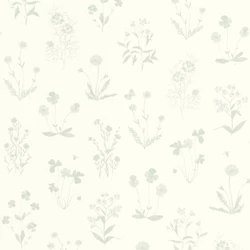 Casadeco Pitypangos romantikus szürkés kék vlies tapéta Herbier Bleu Grise 53 cm X 10 m