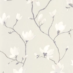Casadeco Magnóliás fehér vlies tapéta Florescence Suzhou Blanc Coton 53 cm X 10 m