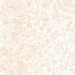 Casadeco Botanikai mintás modern korall-bézs vlies tapéta Esquisse Corail 53 cm X 10 m