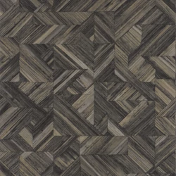Casadeco Geometriai mintás 3D hatású fekete vinyl tapéta Paille Noir Reglisse 53 cm X 10 m