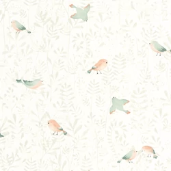 Casadeco Madár mintás zöld vlies tapéta Flying Bird Vert Amande 53 cm X 10 m