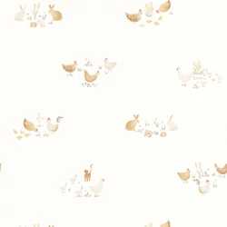 Casadeco Farm állatos barna vlies tapéta Companions Of Tha Farm Terracotta 53 cm X 10 m