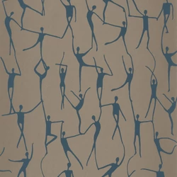 Casadeco Modern keki zöld vlies tapéta táncosokkal Alberto Vert Kaki 53 cm X 10 m