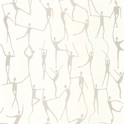 Casadeco Modern fehér vlies tapéta táncosokkal Alberto Blanc 53 cm X 10 m