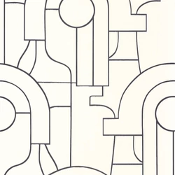 Casadeco Absztrakt mintás elegáns fekete-fehér vlies tapéta Arty Noir Gravure 53 cm X 10 m