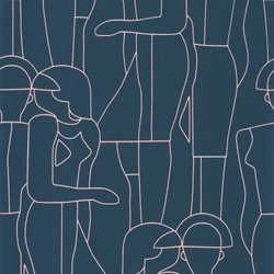 Casadeco Kék modern mintás vlies tapéta Model Bleu Petrole 53 cm X 10 m