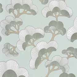 Casadeco Elegáns fa mintás zöld-szürke vlies tapéta Goyo Matsu Argile 53 cm X 10 m