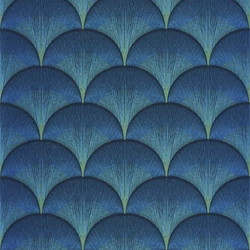 Casadeco Elegáns art deco kék vlies tapéta Broadway Bleu Indigo 53 cm X 10 m