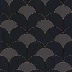 Casadeco Elegáns Art deco fekete vlies tapéta Theatre Noir Reglisse 53 cm X 10 m
