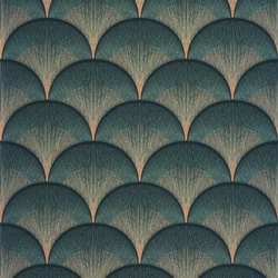 Casadeco Elegáns art deco zöld-arany vlies tapéta Broadway Vert Canopee 53 cm X 10 m