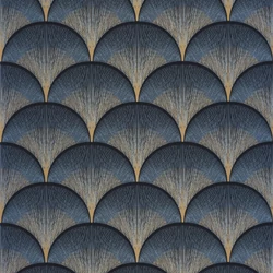 Casadeco Elegáns art deco kék-arany vlies tapéta Broadway Bleu Orage 53 cm X 10 m