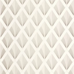Casadeco Art deco elegáns arany-fehér vlies tapéta Chrysler Blanc Neige 53 cm X 10 m