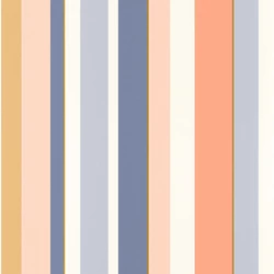 Casadeco Modern csíkos kék-sárga vinyl tapéta Venice Beach Indigo/Péche 53 cm X 10 m