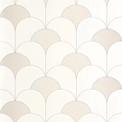 Casadeco Elegáns Art deco arany-fehér vlies tapéta Theatre Blanc Neige 53 cm X 10 m