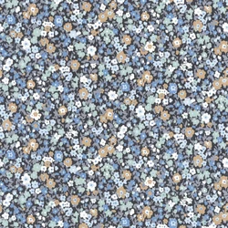 Casadeco Apró virág mintás romantikus kék vlies tapéta Pansy Encre/Bleu 53 cm X 10 m