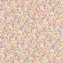 Casadeco Apró virág mintás romantikus rózsaszín-bézs vlies tapéta Pansy Kaki/Rouge/Beige 53 cm X 10 m