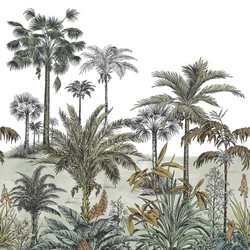 Casadeco Pálmafás zöld vlies poszter tapéta Nicoya Vert Taiga 200 cm X 2,5 m