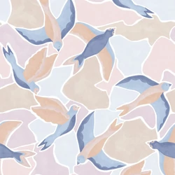 Casadeco Madár mintás kék vlies poszter tapéta Songerie Bleu Ciel 200 cm X 2,5 m