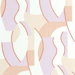 Casadeco Absztrakt mintás modern lila vlies tapéta Concept Parme/Corail 53 cm X 10 m