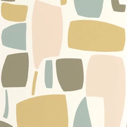 Casadeco Modern sárga-zöld vlies tapéta absztrakt mintával Module Miel/Kaki 53 cm X 10 m